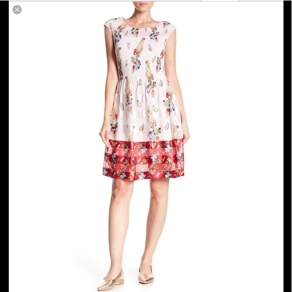 Max Studio Cap Sleeve Floral Dress